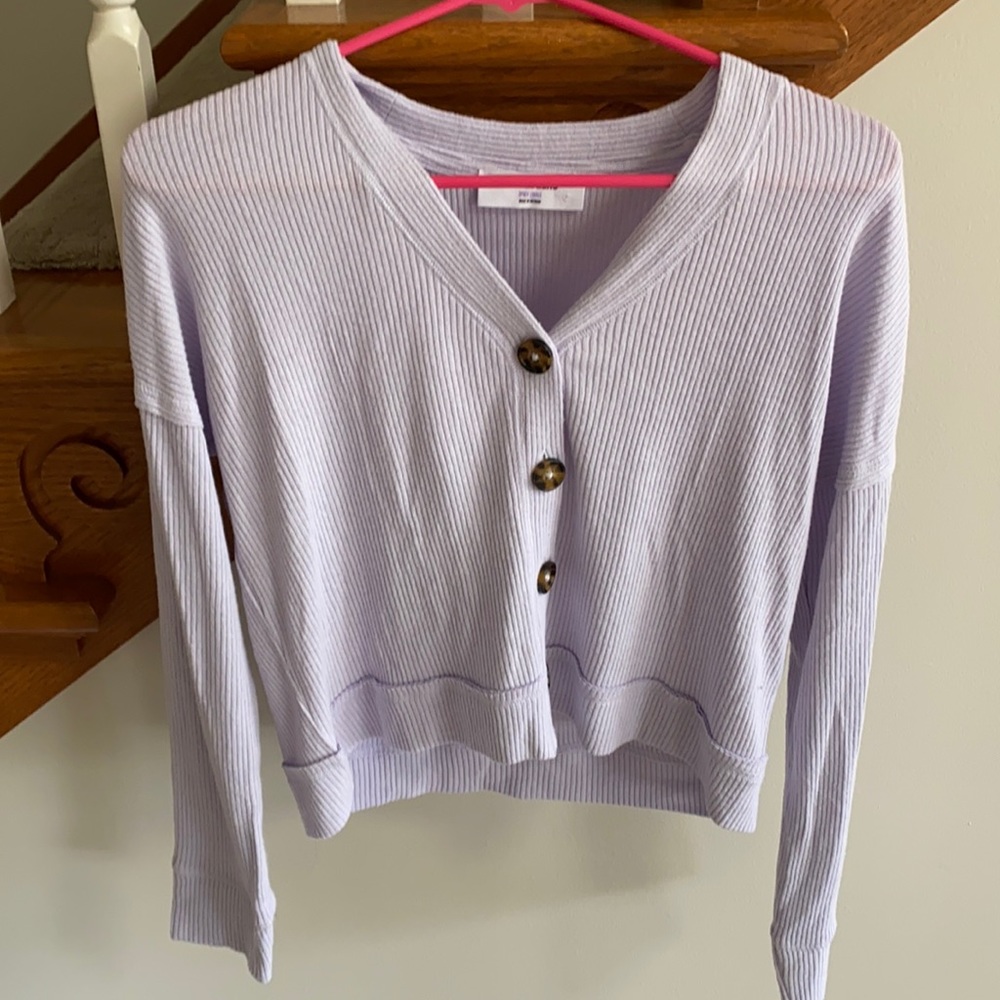 Lavender long sleeve with buttons